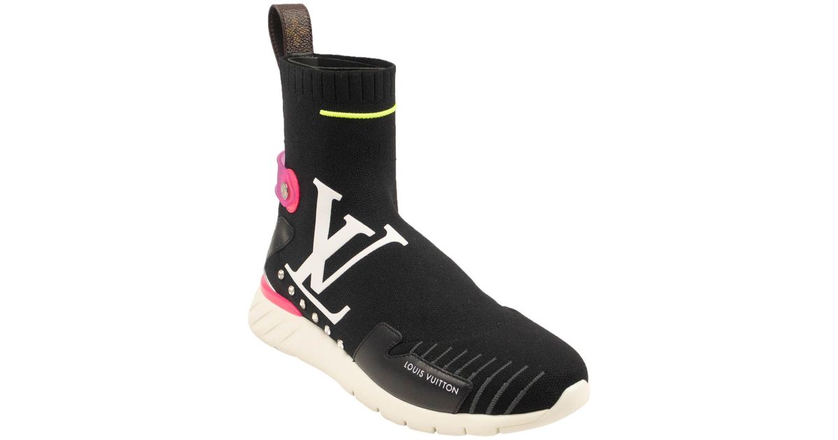Louis Vuitton Black Stretchy Aftergame Sneaker Boots Lyst