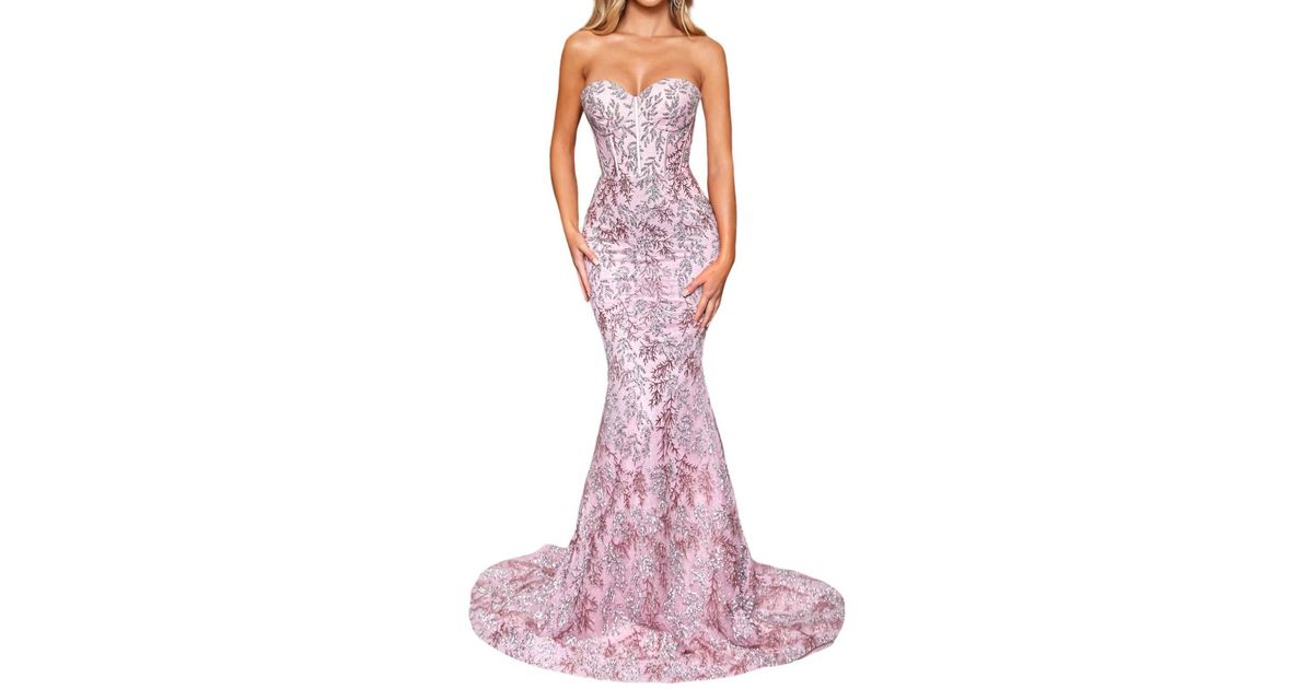 Enchanting Evening Glamour: Portia and Scarlett's Beaded Corset Gown