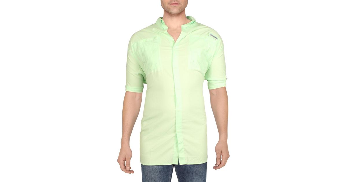 Columbia Big & Tall Fishing Omnishade Shirts & Tops in Green for Men