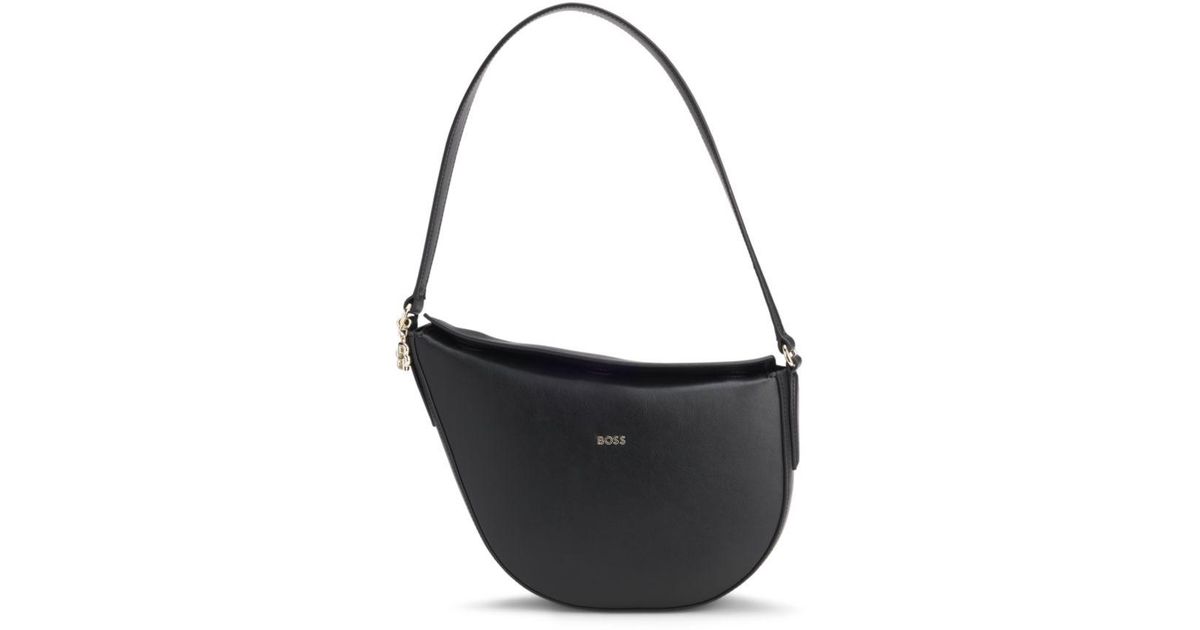 BOSS Hobo Bag With Double B Monogram Charm in Black | Lyst