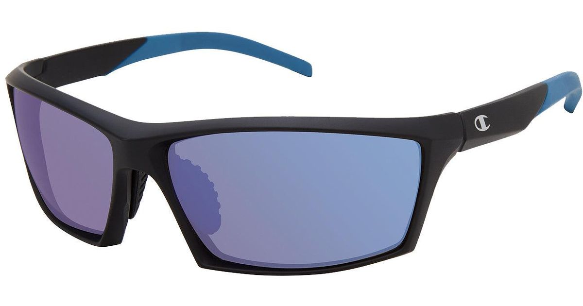 Champion Cu514201 C01 Rectangle Polarized Sunglasses in Black for Men