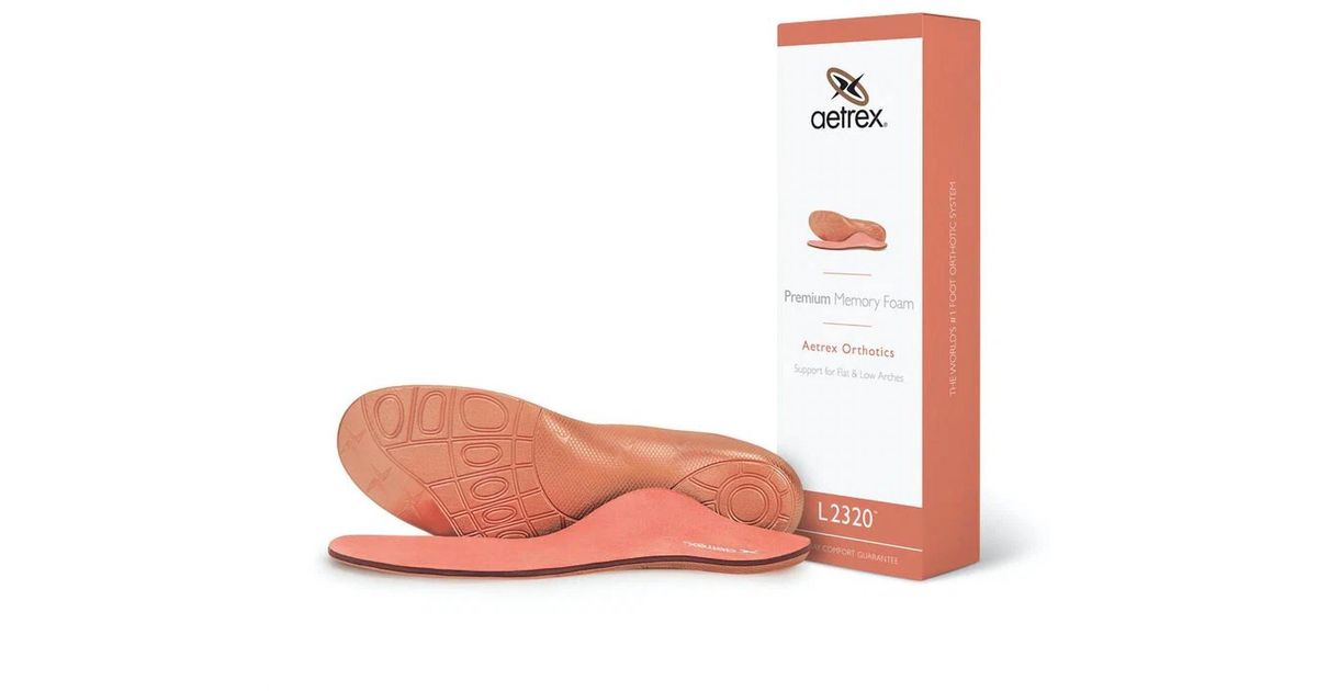 Pink Orthotics Aetrex Premium Memory Foam Posted Orthotics Insole in Pink | Lyst
