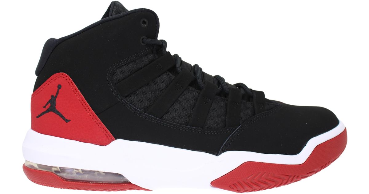 jordan max aura 2 white black gym red