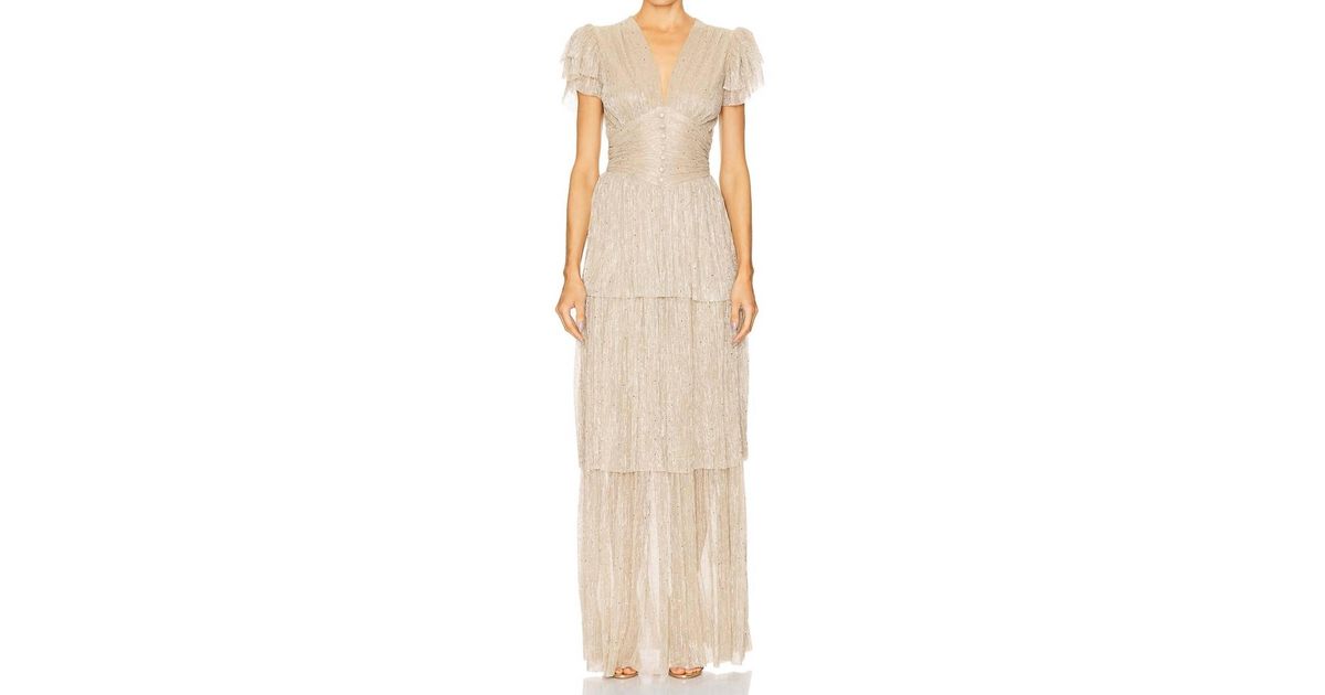 sarah maxi dress in gold sabina musayev Sabina Musayev Sarah Maxi Dress in Gold