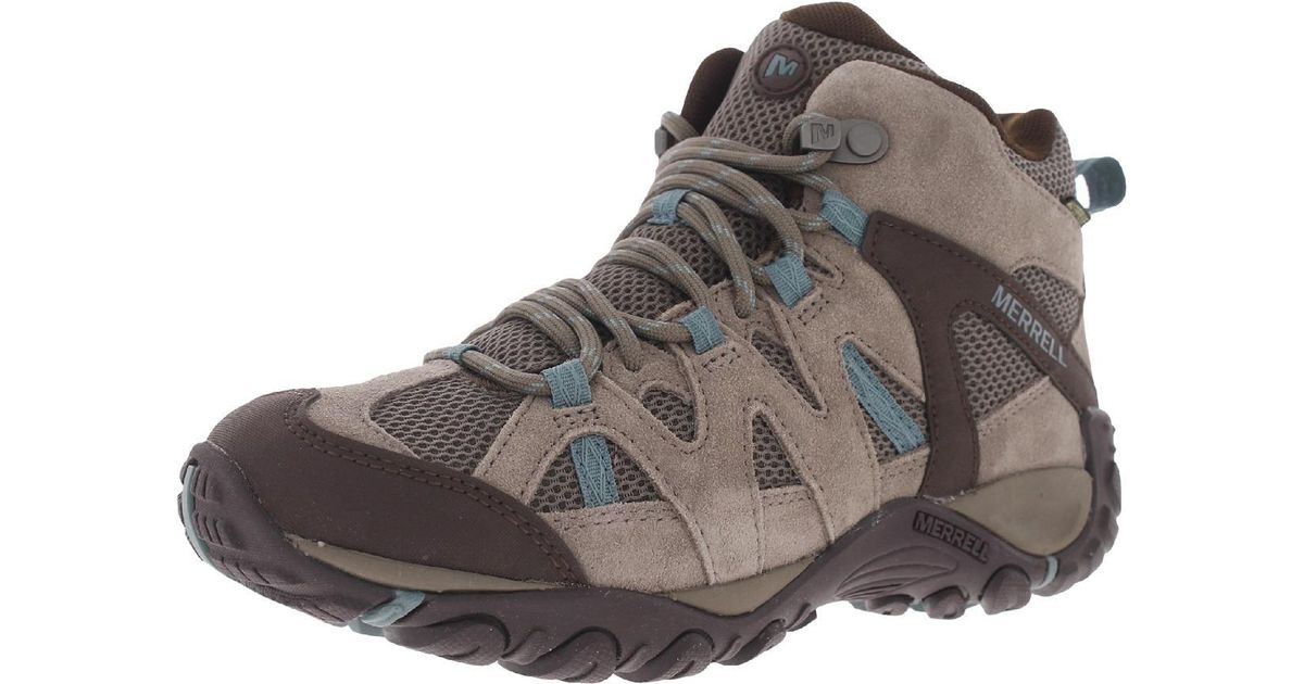 Merrell Deverta 2 Mid Suede Fitness Hiking Shoes in Brown Lyst
