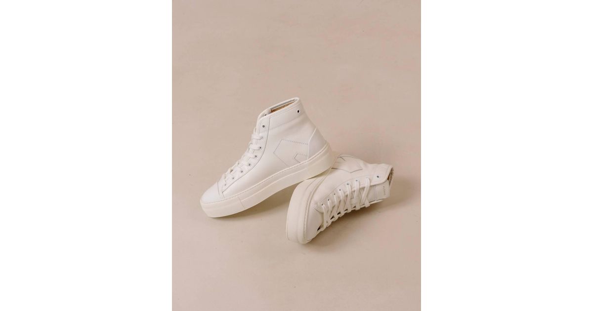 Alohas High Top Leather Fashion Sneakers In Cream in Natural Lyst