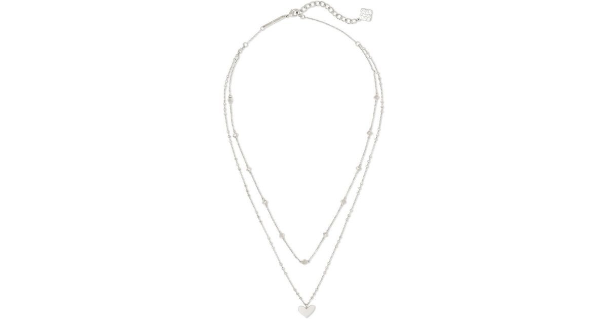 Kendra Scott Ari Heart Multi Strand Necklace In Silver in White Lyst