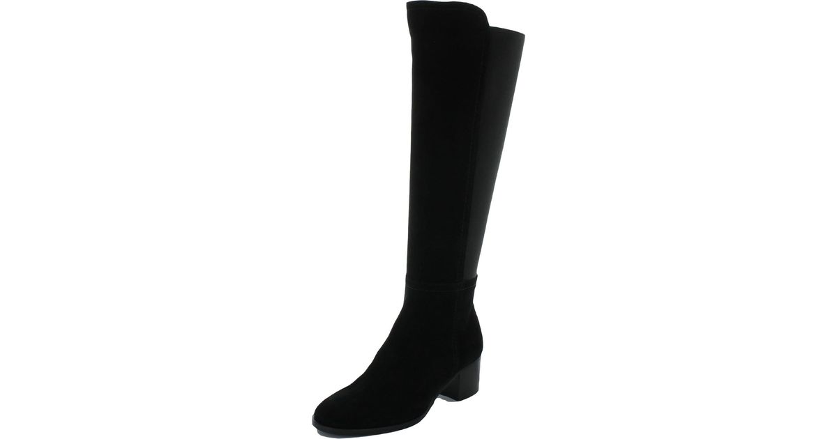 Aquatalia Nova Suede Weatherproof Kneehigh Boots in Black Lyst
