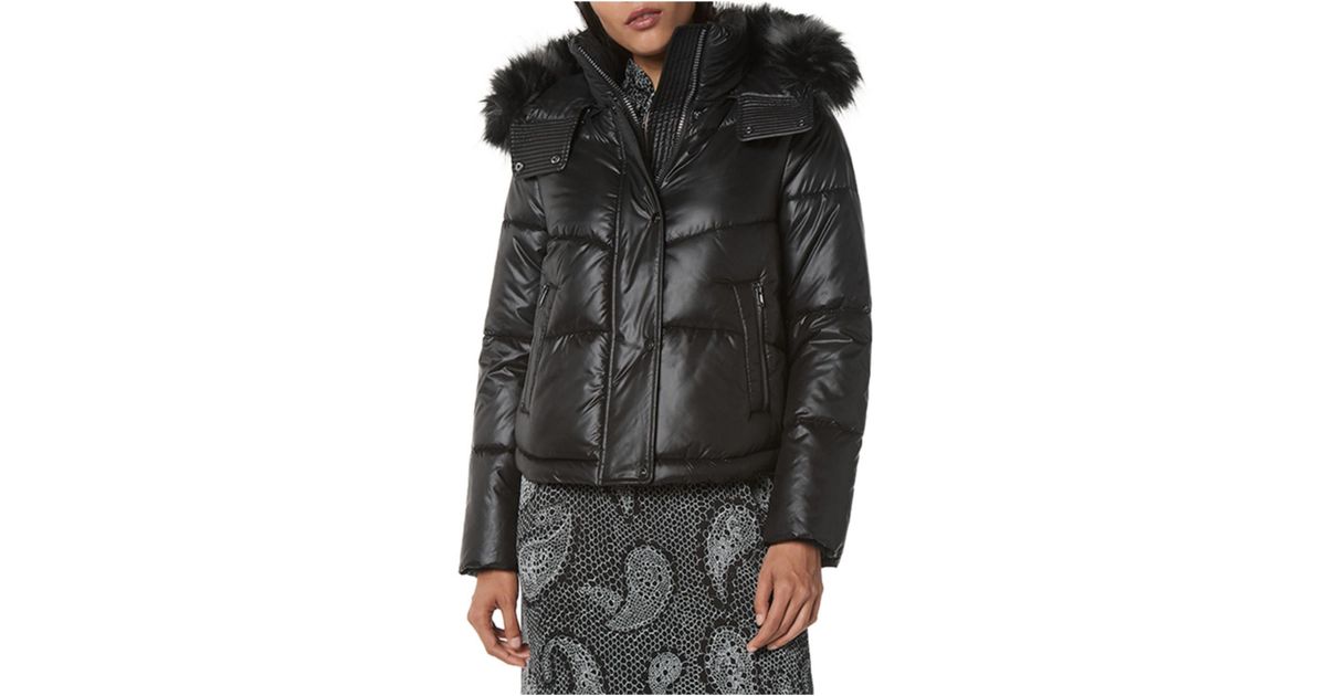 Andrew Marc Faux Fur Quilted Puffer Jacket in Black Lyst