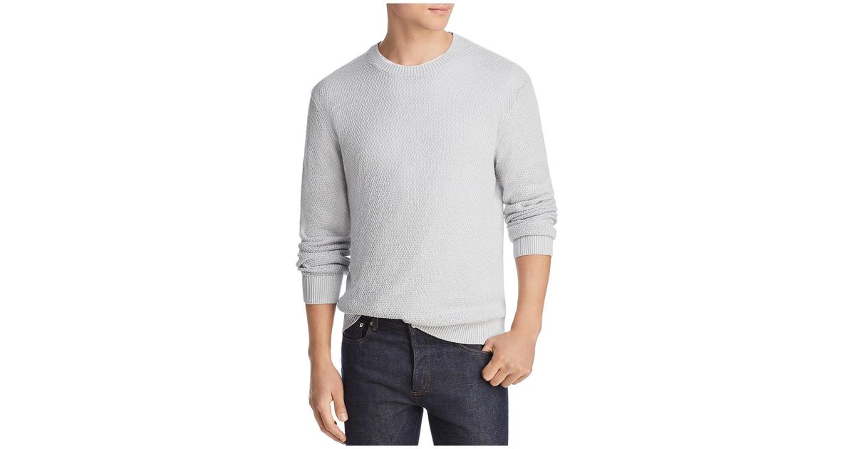 The Men's Store Linen Long Sleeve Pullover Sweater in Gray for Men | Lyst