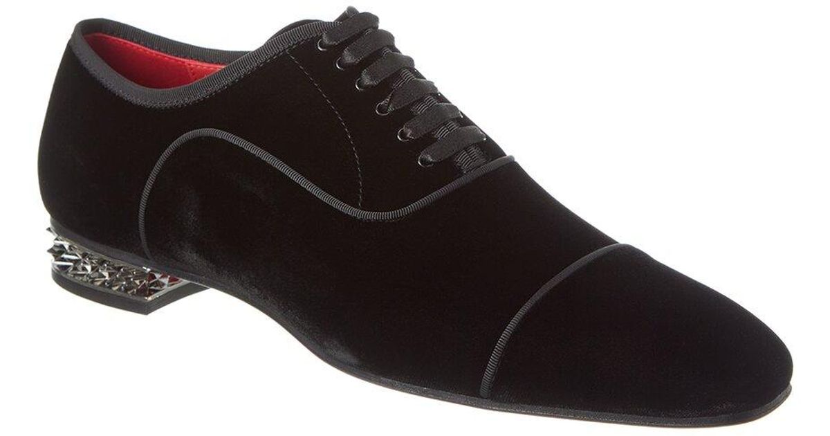 Christian Louboutin MENS Black Greggyrocks Sparkle Velvet Oxford Shoe Christian Louboutin Black Dress Shoes for Men for sale - eBay main image 3