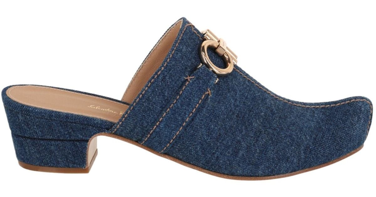 サンダル・ミュール Ferragamo Phobos Denim Mules Ferragamo Womens Phobos Denim Mules | eBay