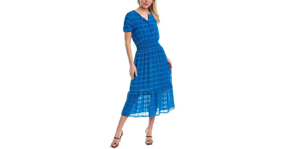 Nanette Lepore Janelle Dobby Maxi Dress in Blue | Lyst