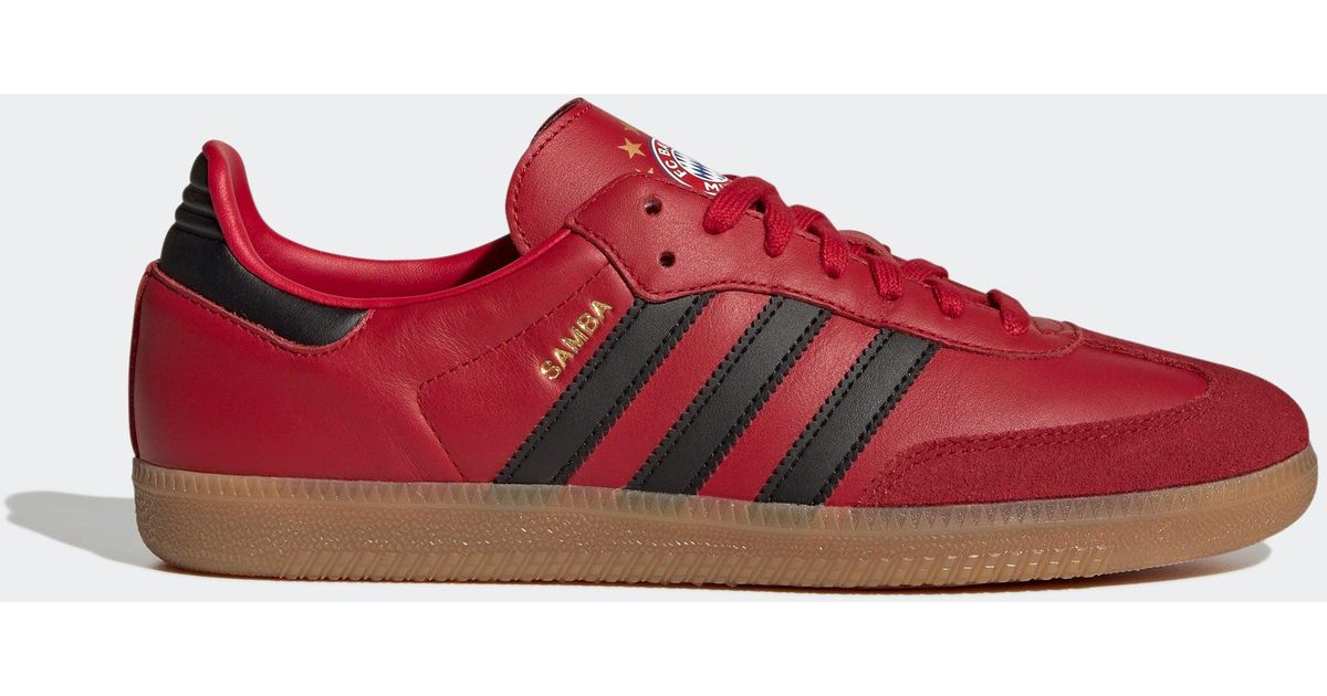 red samba trainers
