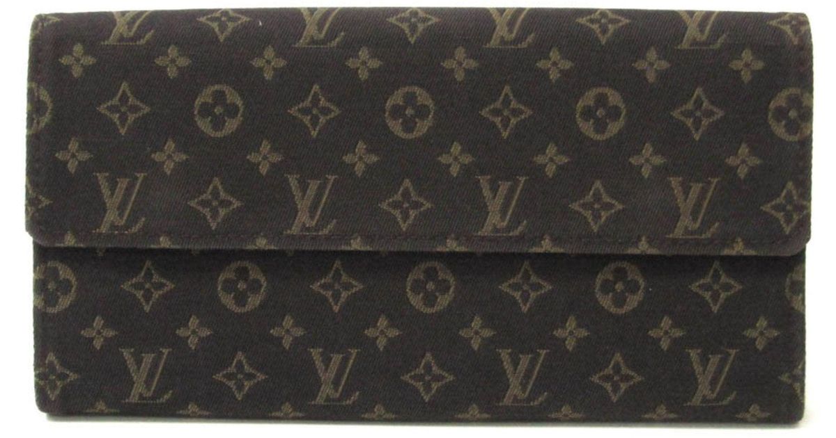 Louis Vuitton Portefeuille Canvas Wallet (pre-owned) in Black