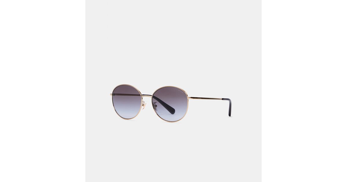 Coach Outlet Lia Round Sunglasses in Gray Lyst