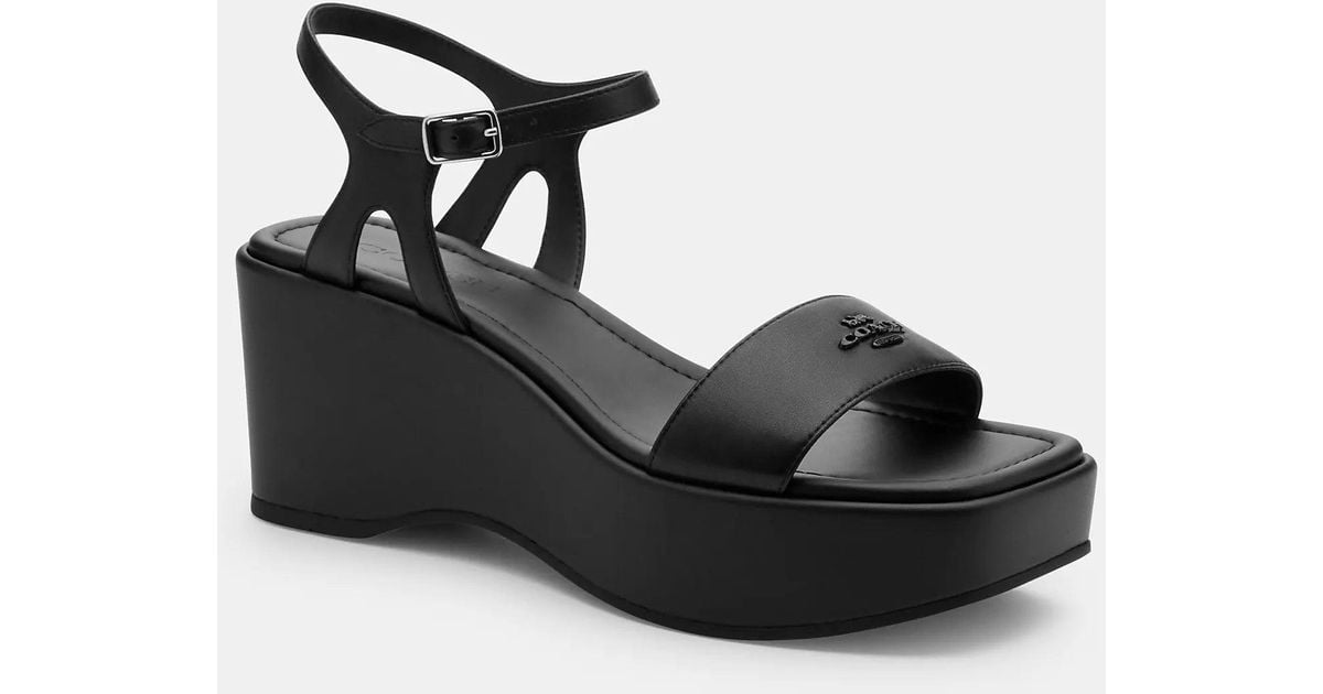 【COACH】Gale Wedge Sandal In Signature Canvas Coach Outlet Gale Wedge Sandal In Signature Jacquard | ShopSimon