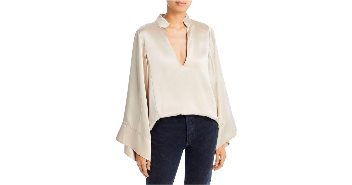 By Malene Birger Lomaria Collar Hi-low Blouse in White | Lyst