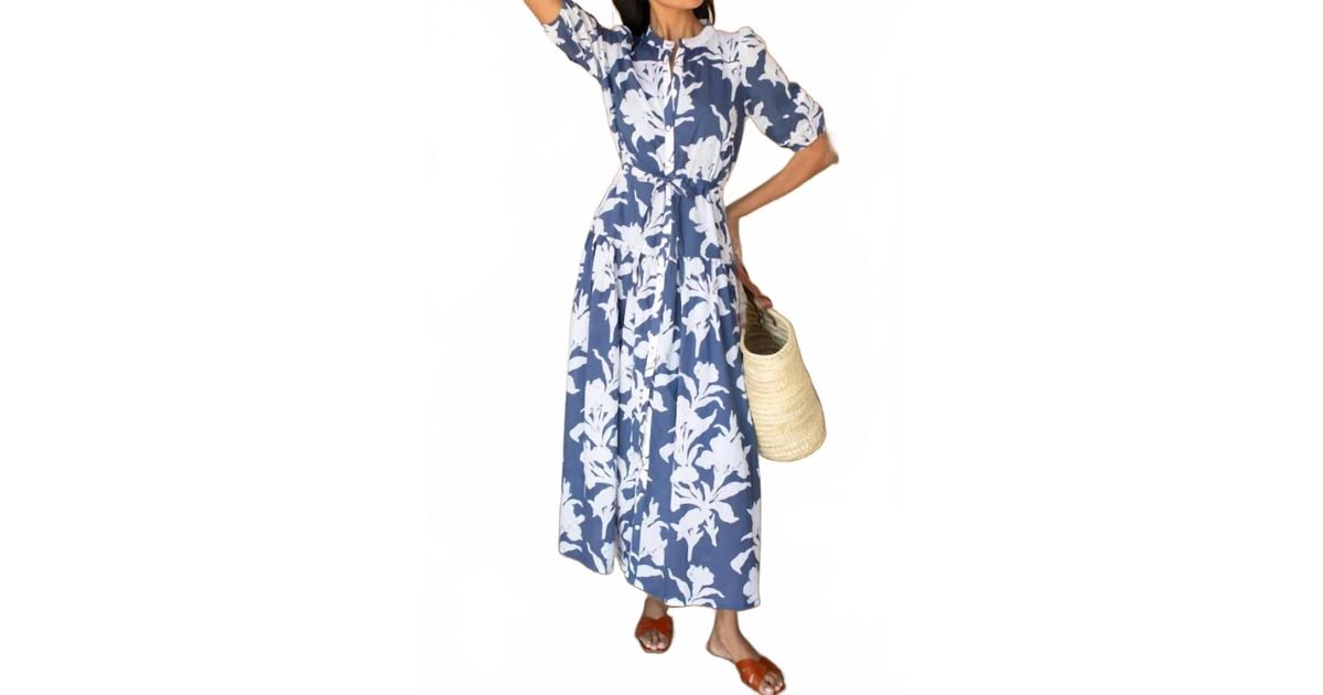 Emerson Fry Lucy 4 Basque Dress in Blue | Lyst