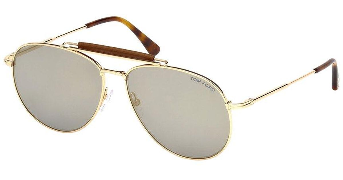 Tom Ford Sean 60mm Sunglasses in Metallic for Men | Lyst