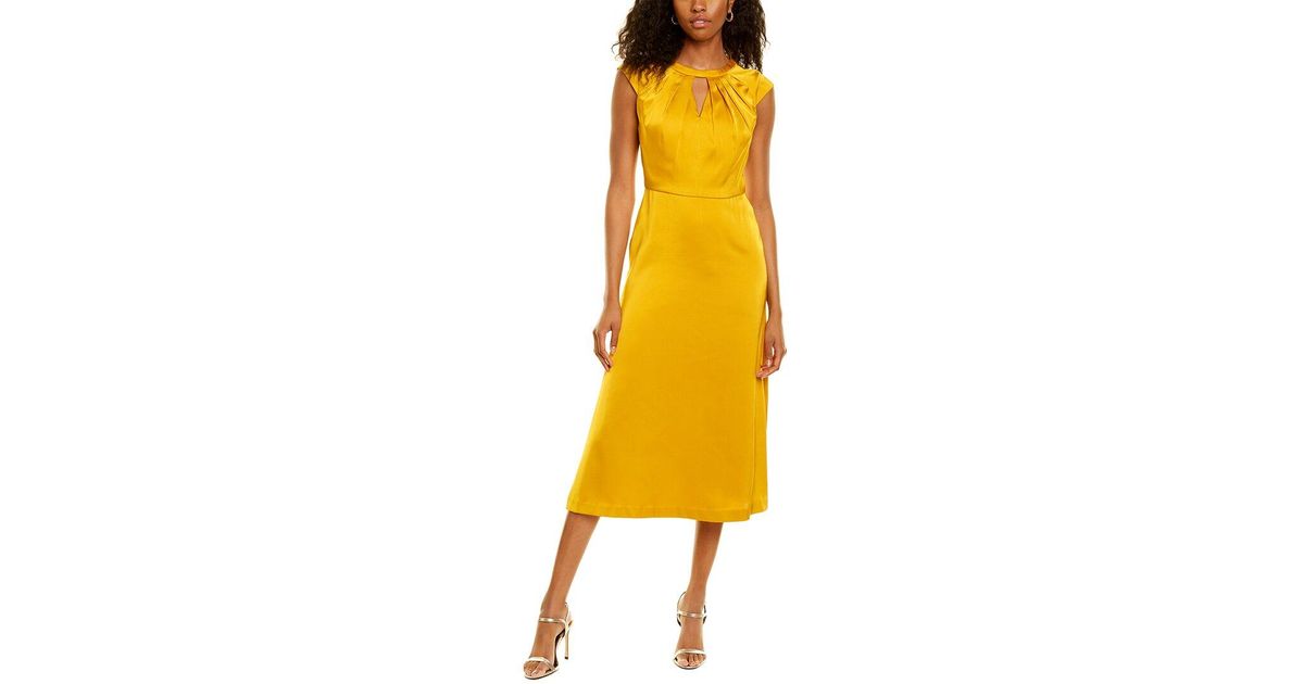 Kay Unger Gabbie Midi Dress in Yellow 