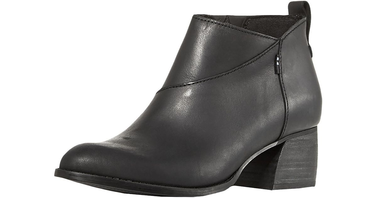 TOMS Leilani Leather Booties Ankle Boots in Black | Lyst