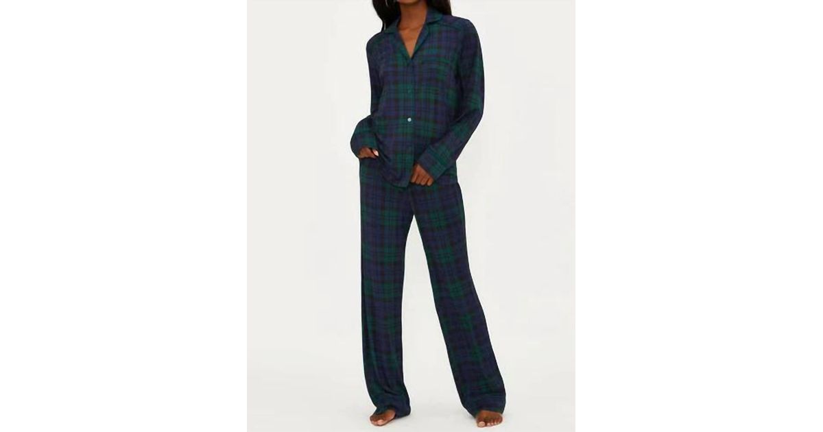 Beach Riot Livy Top And Connie Pant Pajama Set in Blue | Lyst