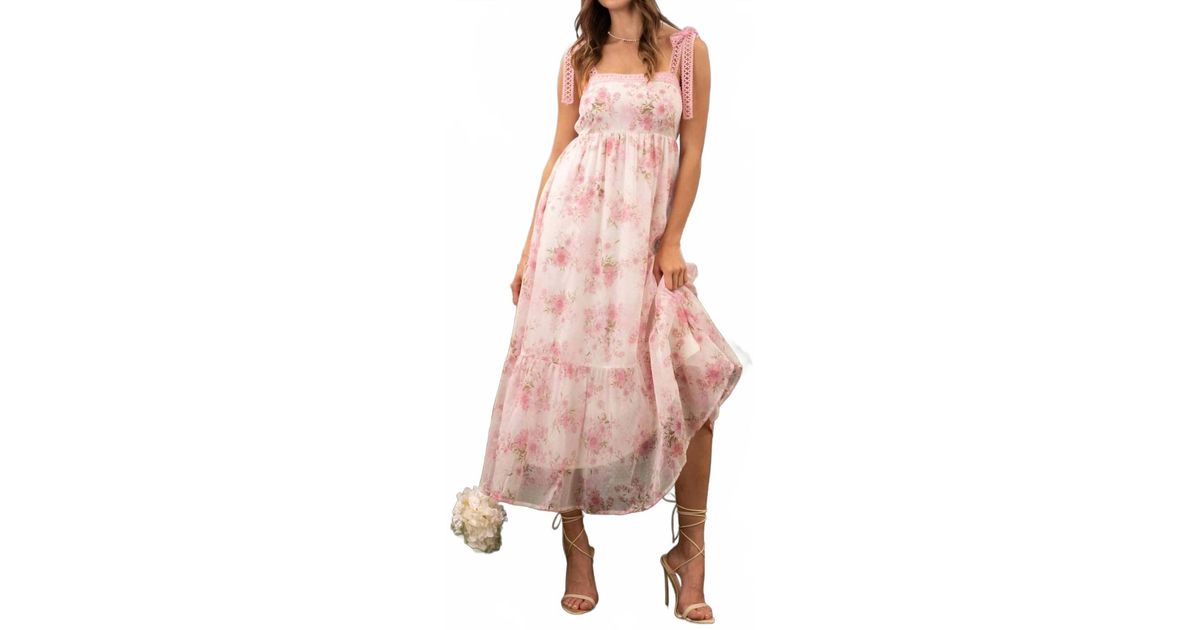 Blu Pepper Sadie Floral Crochet Lace Strap Maxi Dress in Pink | Lyst Blu Pepper Sadie Floral Crochet Lace Strap Maxi Dress in Pink | Lyst