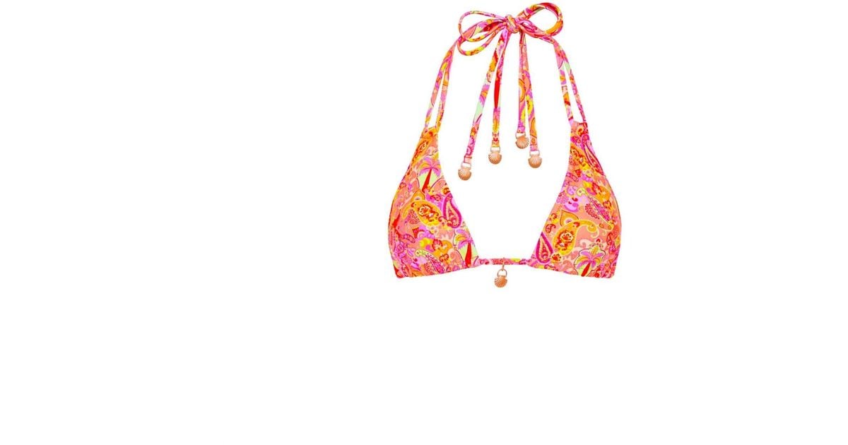 Kulani Kinis Halter Bralette Bikini Top In Bahama Rama in Red Lyst