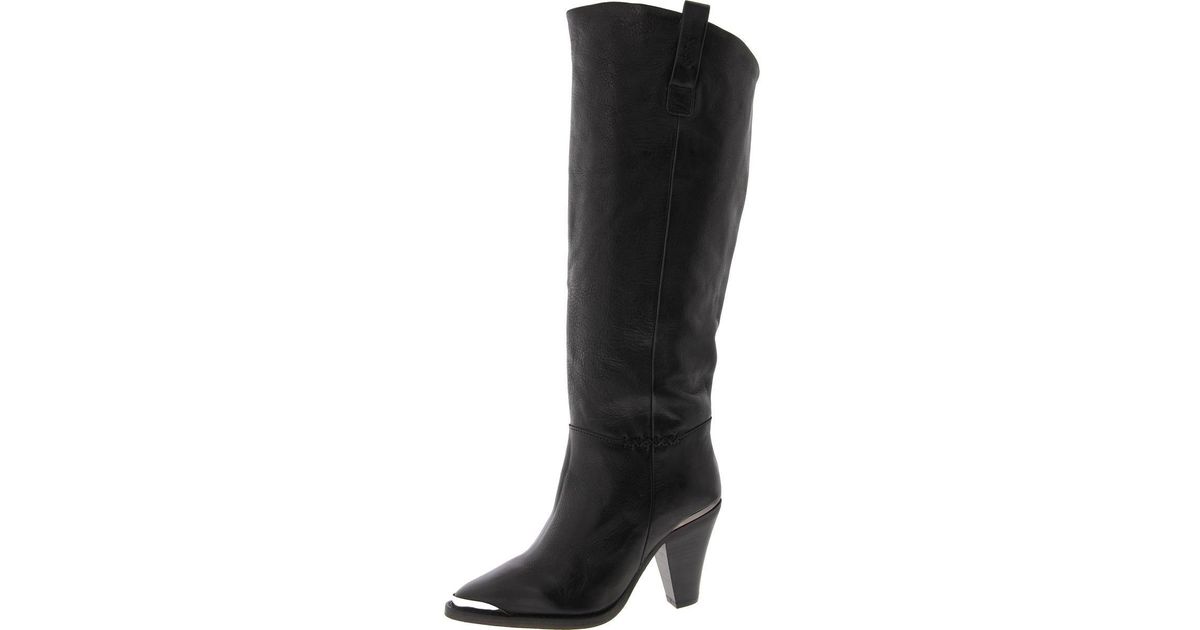 Free People Stevie Boot Tall Leather Knee-High Boots in Black | Lyst