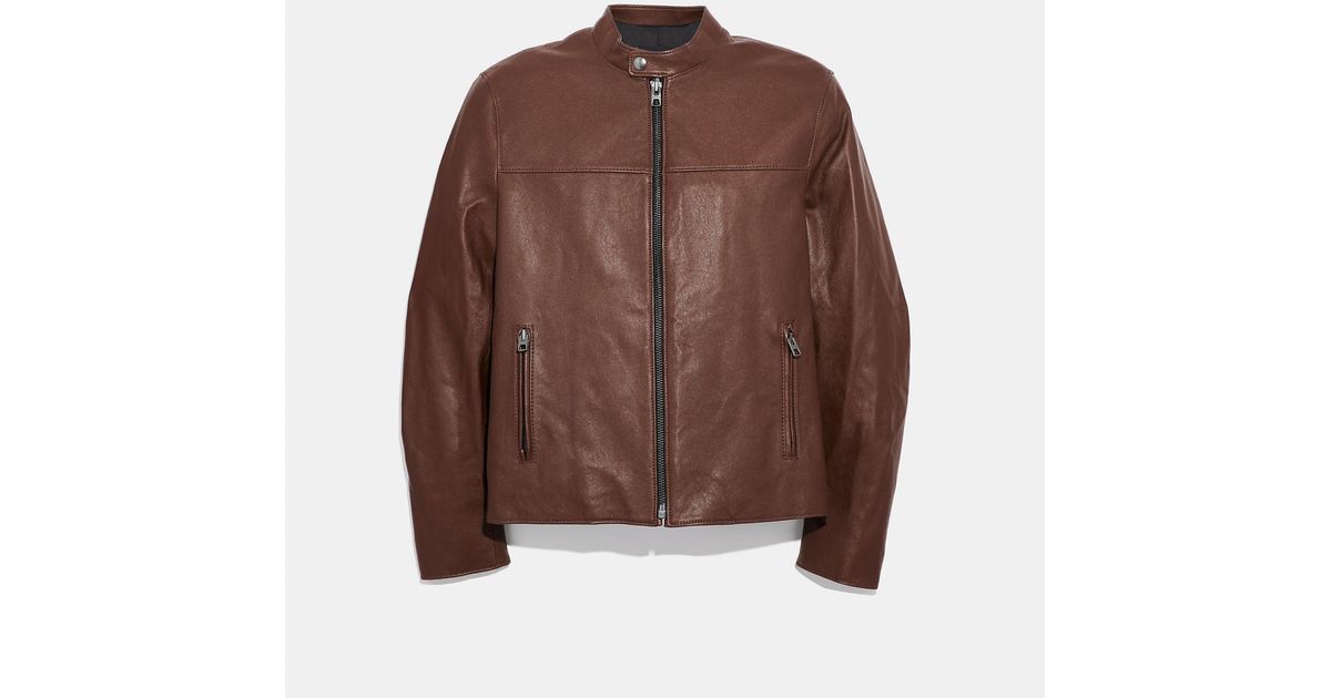 coach leather racer