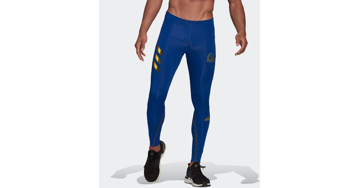 adidas Boston Marathon Saturday Reflective Long Tights in Blue for Men |  Lyst
