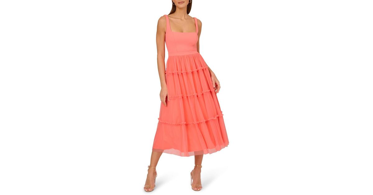 knee length dresses for ladies TIERED MESH MIDI DRESS  Cinderella's Closet Boutique