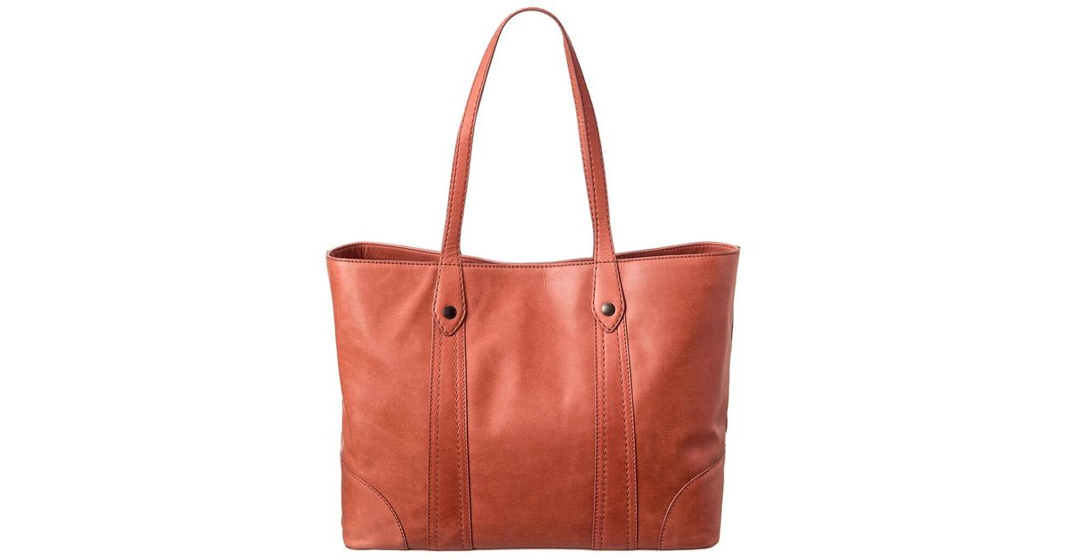 Frye Melissa Leather Shopper Tote in Red | Lyst