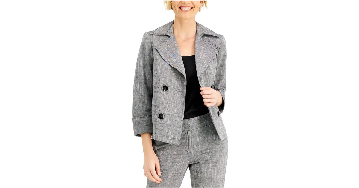 Kasper Suit Separate Office Wear Doublebreasted Blazer in Gray Lyst