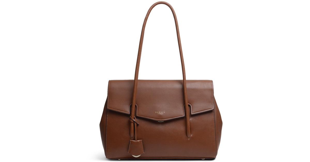 Radley Apsley Road Large Flapover Tote in Brown Lyst