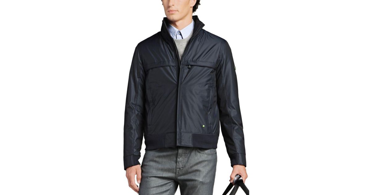 BOSS by HUGO BOSS Hugo - Structured Ottoman Jacket With Concealed Zip in  Blue for Men | Lyst
