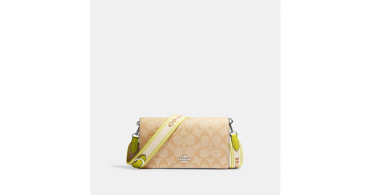 Coach Outlet Anna Foldover Clutch Crossbody in Yellow Lyst