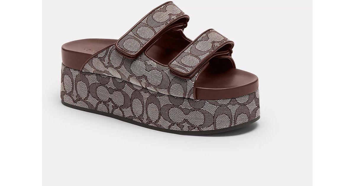 【COACH】Two Band Platform Slide COACH® Outlet | Two Band Sport Slide With Floral Print