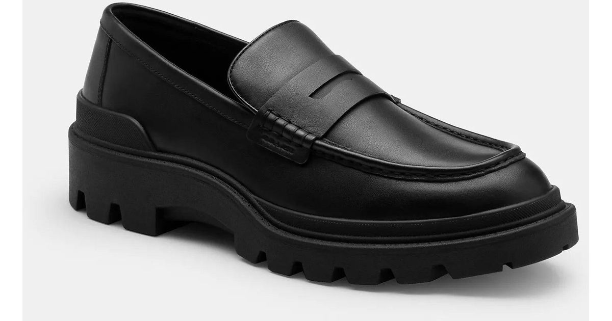 COACH Platform Loafer in Black for Men | Lyst