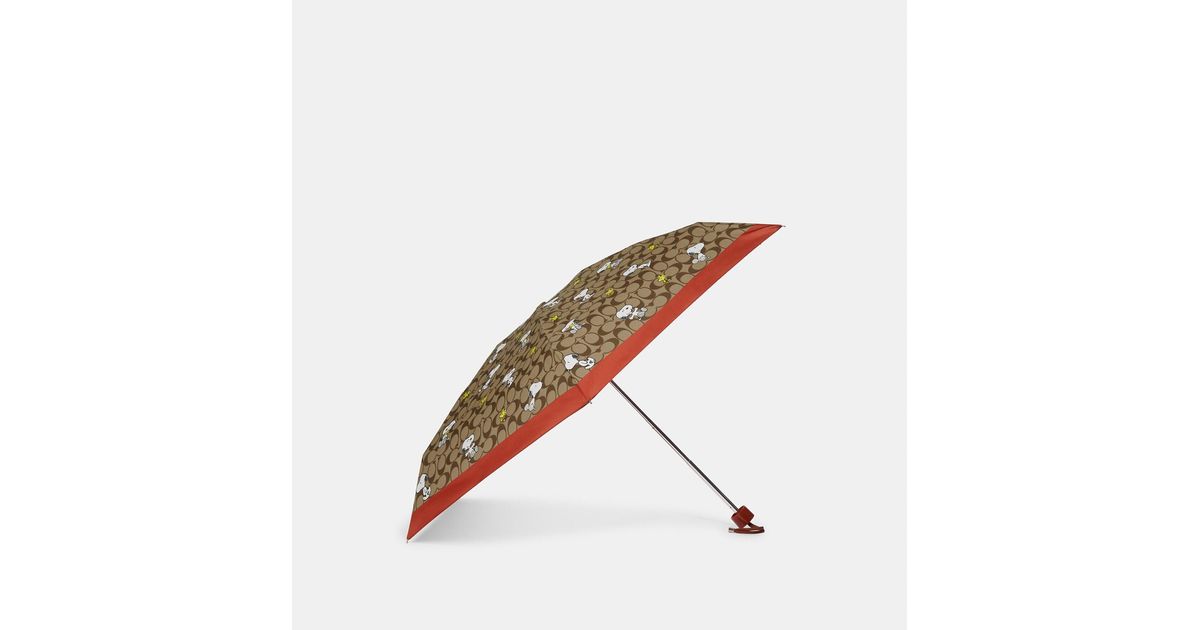 Coach Outlet Coach X Peanuts Uv Protection Mini Umbrella In Signature