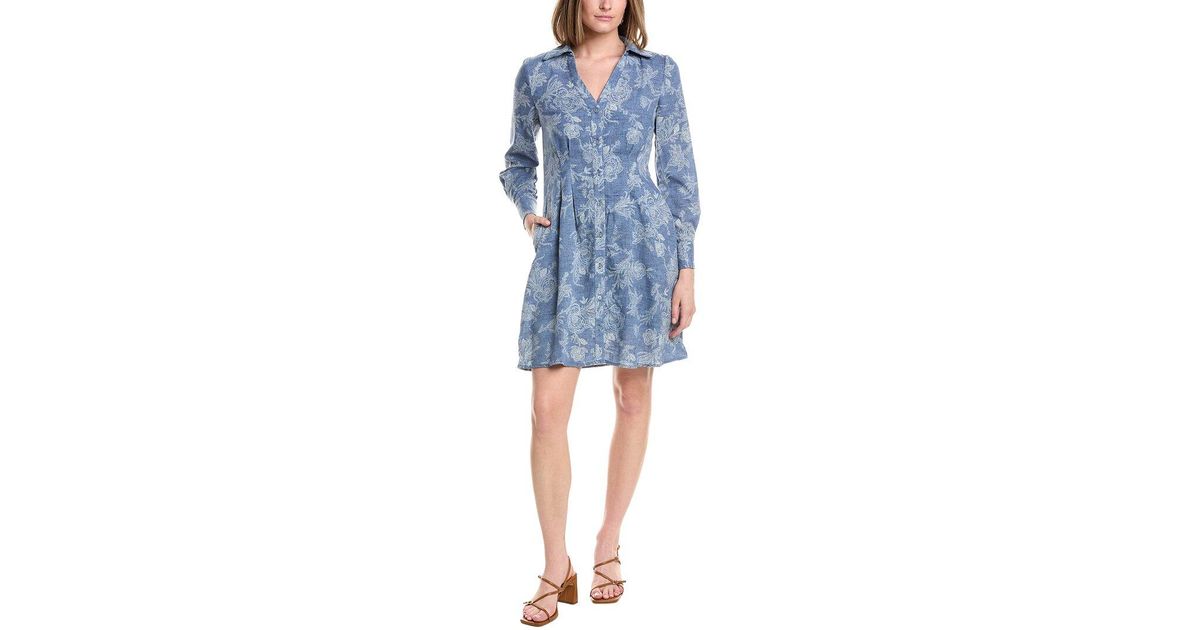 Jordan Faux Robe Julia Jordan Faux Denim Mini Shirtdress in Blue | Lyst