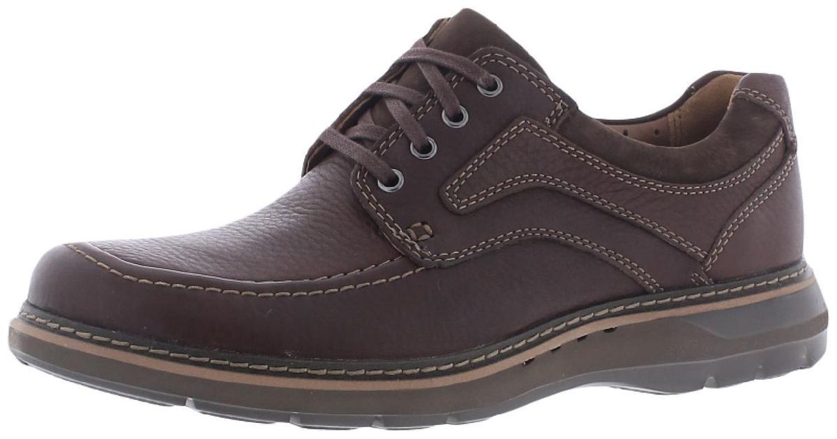 Clarks Un Ramble Lace Leather Round Toe Oxfords in Brown for Men | Lyst