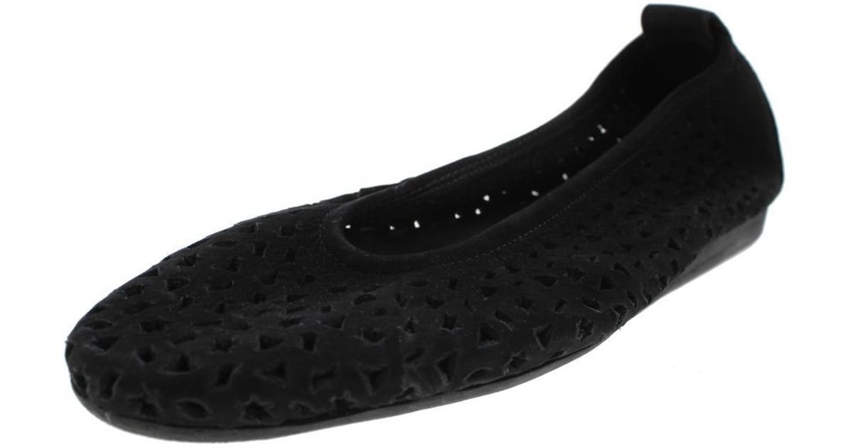 Arche Lilly Leather Cutout Ballet Flats in Black Lyst