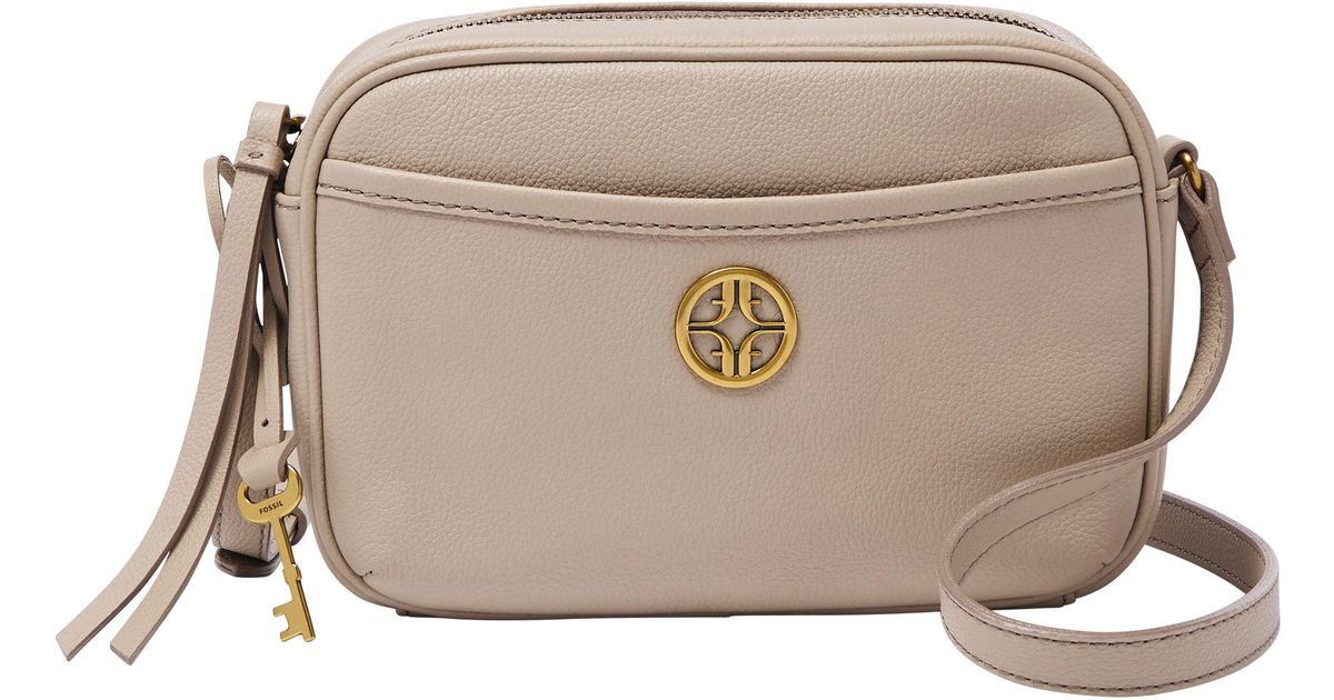 Fossil Brennon Leather Camera Bag in Beige (Gray) Lyst