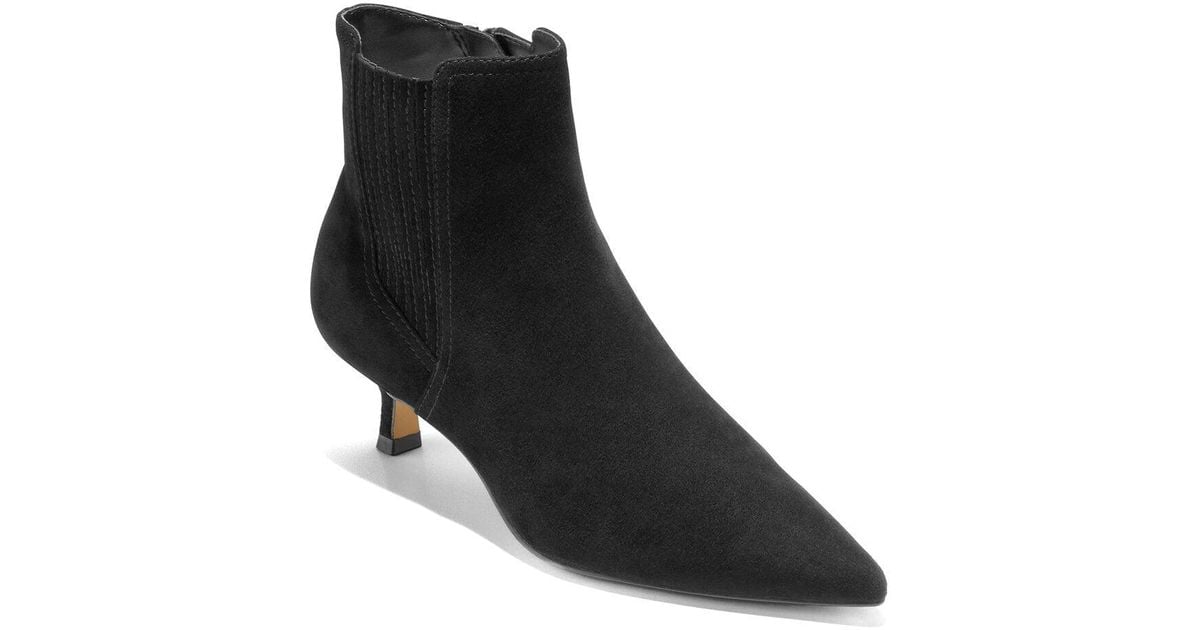 Cole Haan Marcy Chelsea Suede Bootie in Black | Lyst
