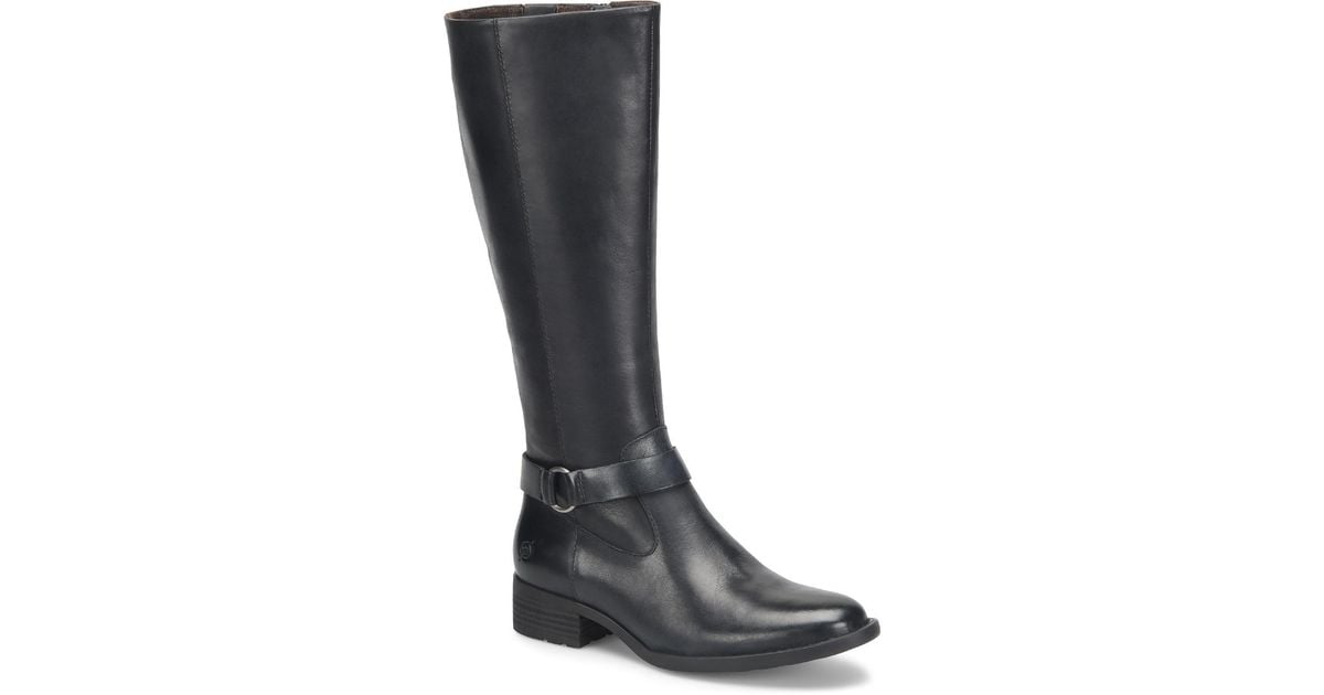 Born Saddler Harness Wide Calf Knee-high Boots in Black | Lyst