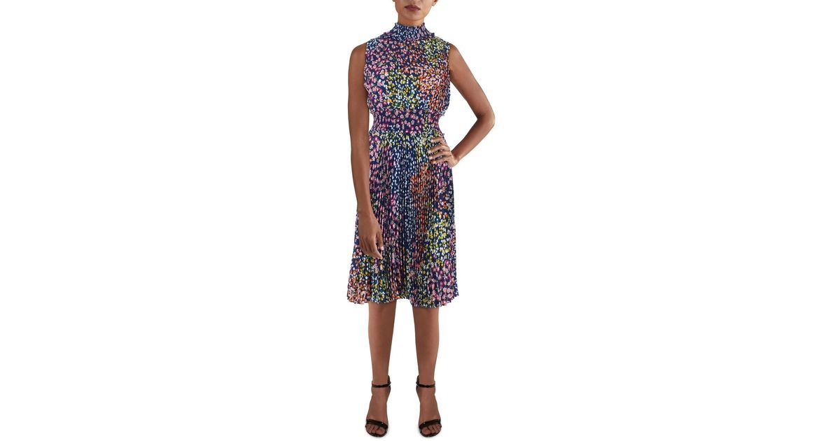 Nanette Lepore Floral Print Mini Fit & Flare Dress in Blue | Lyst