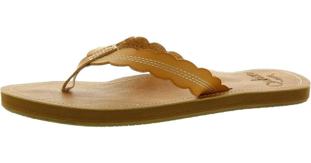 Reef Cushion Celine Open Toe Slip On Thong Sandals in Metallic | Lyst