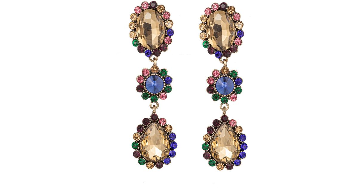 Eye Candy LA Blue Cascade Statement Earrings in White Lyst